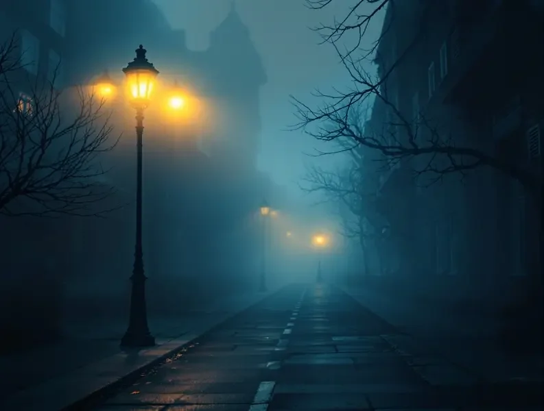 悬疑题材短剧氛围配图,城市夜景