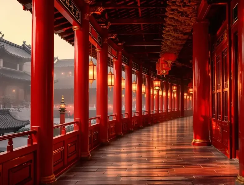 古装题材短剧氛围配图,城市夜景